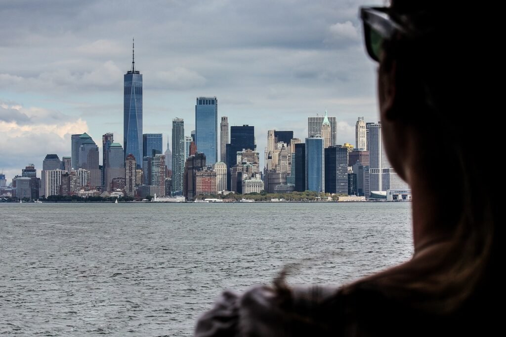 new york city, usa, nyc, skyscraper, manhattan, cityscape, person, water, view, traveling, nature, metropolis, panorama